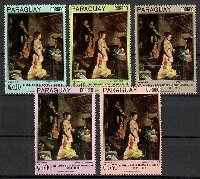 Znaczek Paragwaj 1967 Mi 1700-1704 Czyste **