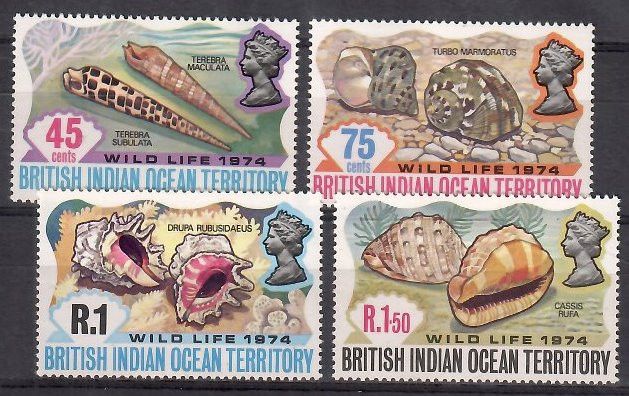 Znaczek Brytyjskie Terytorium Oceanu Indyjskiego 1974 Mi 59-62 Czyste **