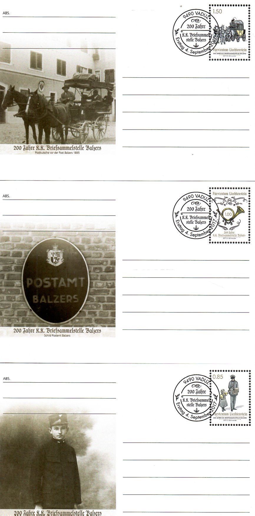 Znaczek Liechtenstein 2017 Mi 1862-1864 Karta Max