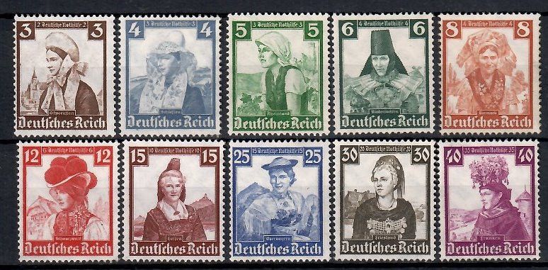 Znaczek Deutsches Reich / III Rzesza 1935 Mi 588-597 Czyste **
