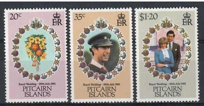 Znaczek Pitcairn 1981 Mi 209-211 Czyste **
