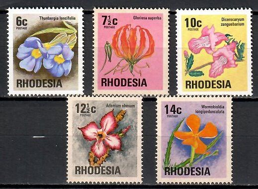 Znaczek Rodezja 1974 Mi 145-149 Czyste **