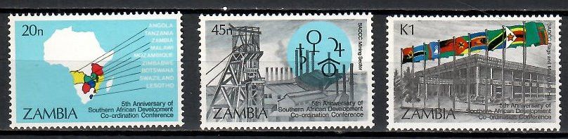 Znaczek Zambia 1985 Mi 334-336 Czyste **