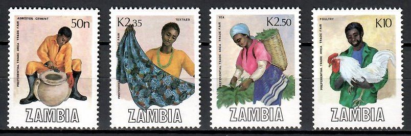 Znaczek Zambia 1988 Mi 452-455 Czyste **