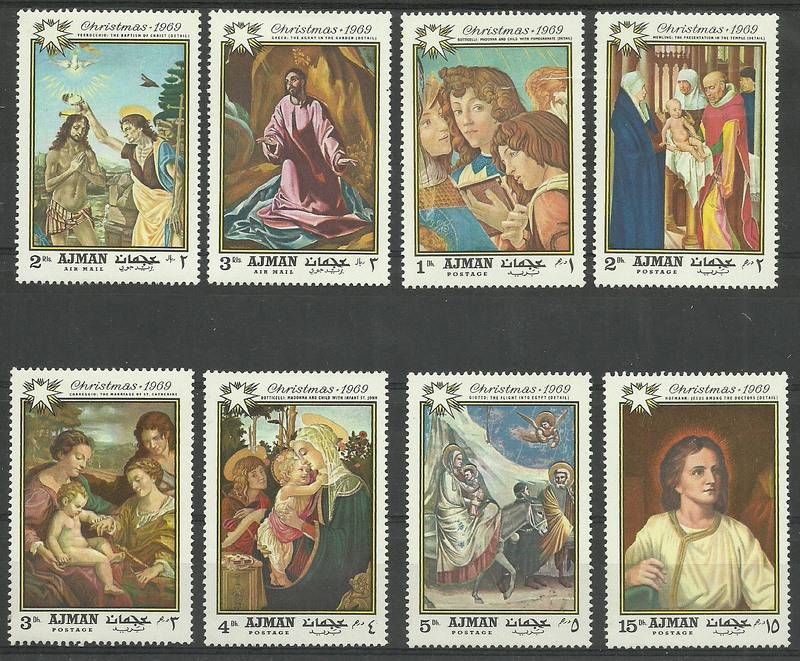 Znaczek Ajman / Adżman 1969 Mi 488-495 Czyste **