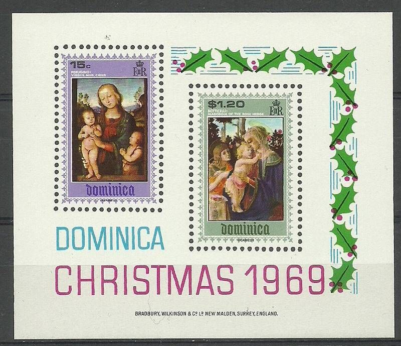 Znaczek Dominika 1969 Mi bl 1 Czyste **