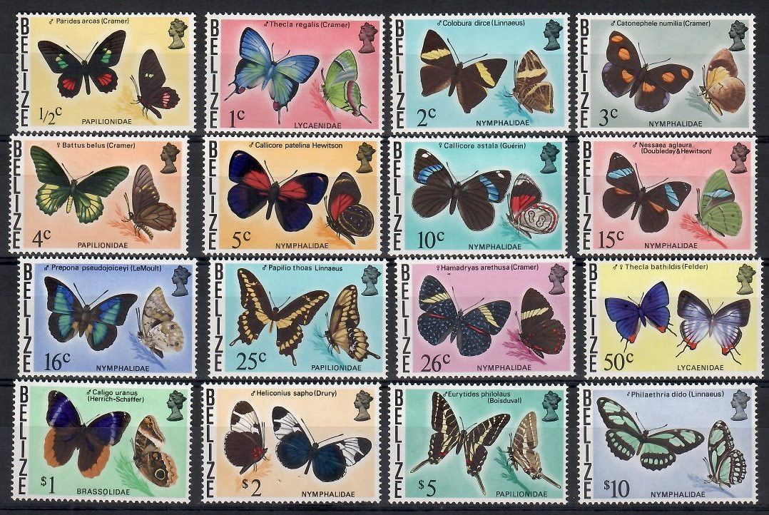 Znaczek Belize 1974 Mi 330-345XI Czyste **