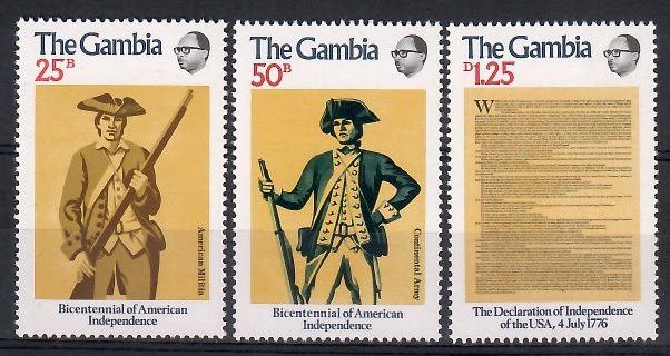 Znaczek Gambia 1976 Mi 326-328 Czyste **