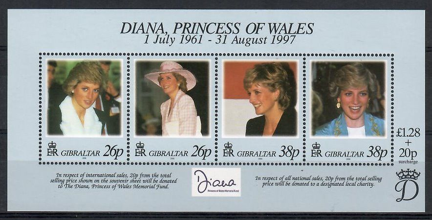 Gibraltar 1998 Mi bl 32 Czyste **
