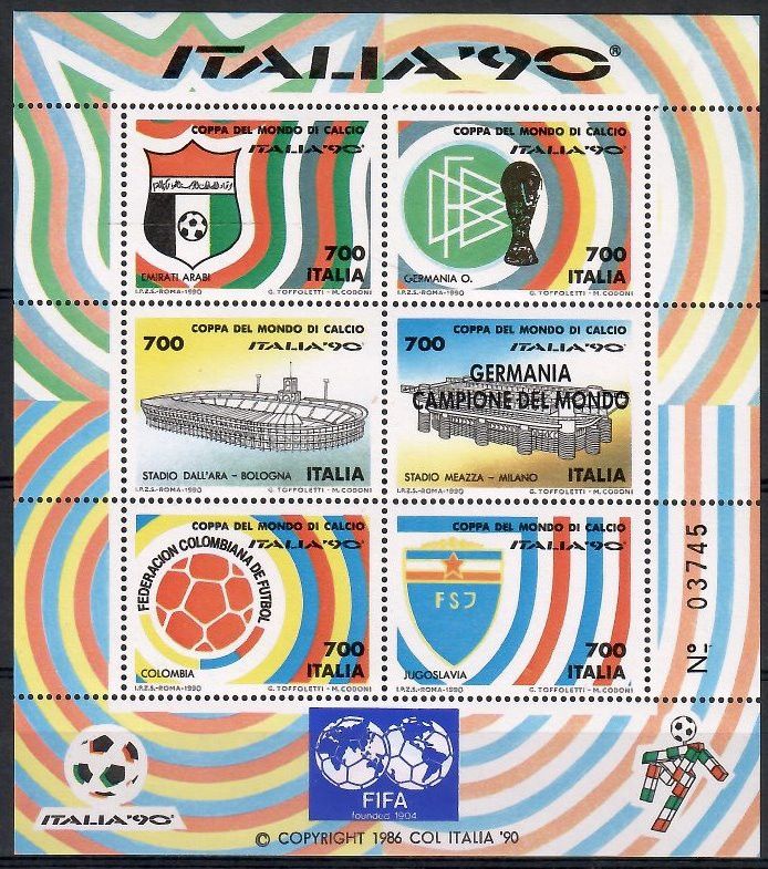 Znaczek Włochy 1990 Mi bl 6I Czyste **