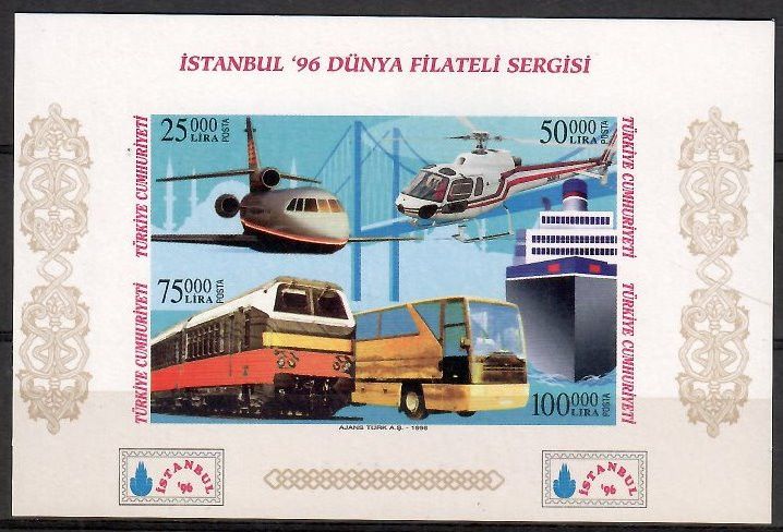 Znaczek Turcja 1996 Mi bl 32Ba Czyste **