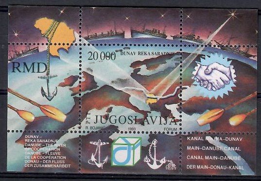 Znaczek Jugosławia 1993 Mi bl 42 Czyste **