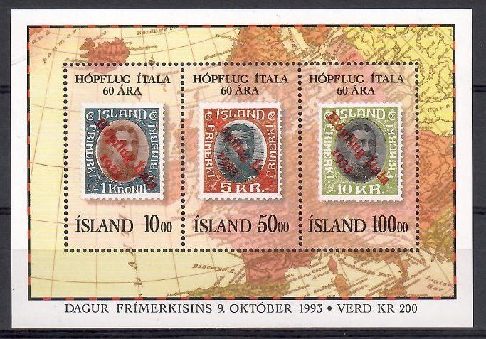 Znaczek Islandia 1993 Mi bl 14 Czyste **