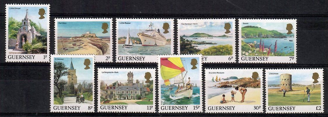 Znaczek Guernsey 1985 Mi 325-334 Czyste **