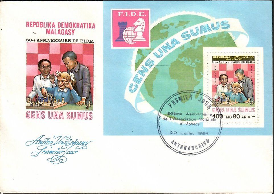 Znaczek Madagaskar 1984 Mi bl 26 FDC