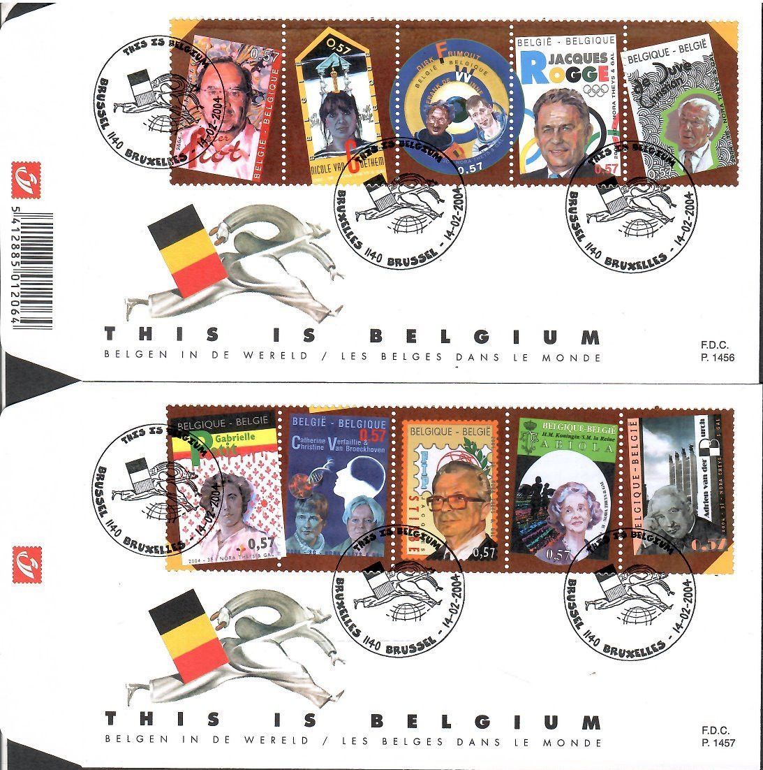 Znaczek Belgia 2004 Mi 3284-3293 FDC