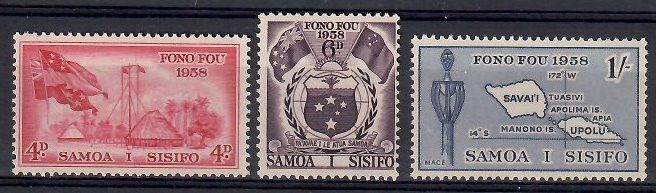 Znaczek Samoa 1958 Mi 109-111 Czyste **