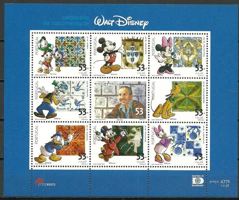 Znaczek Portugalia 2001 Mi ark 2540-2548 Czyste **