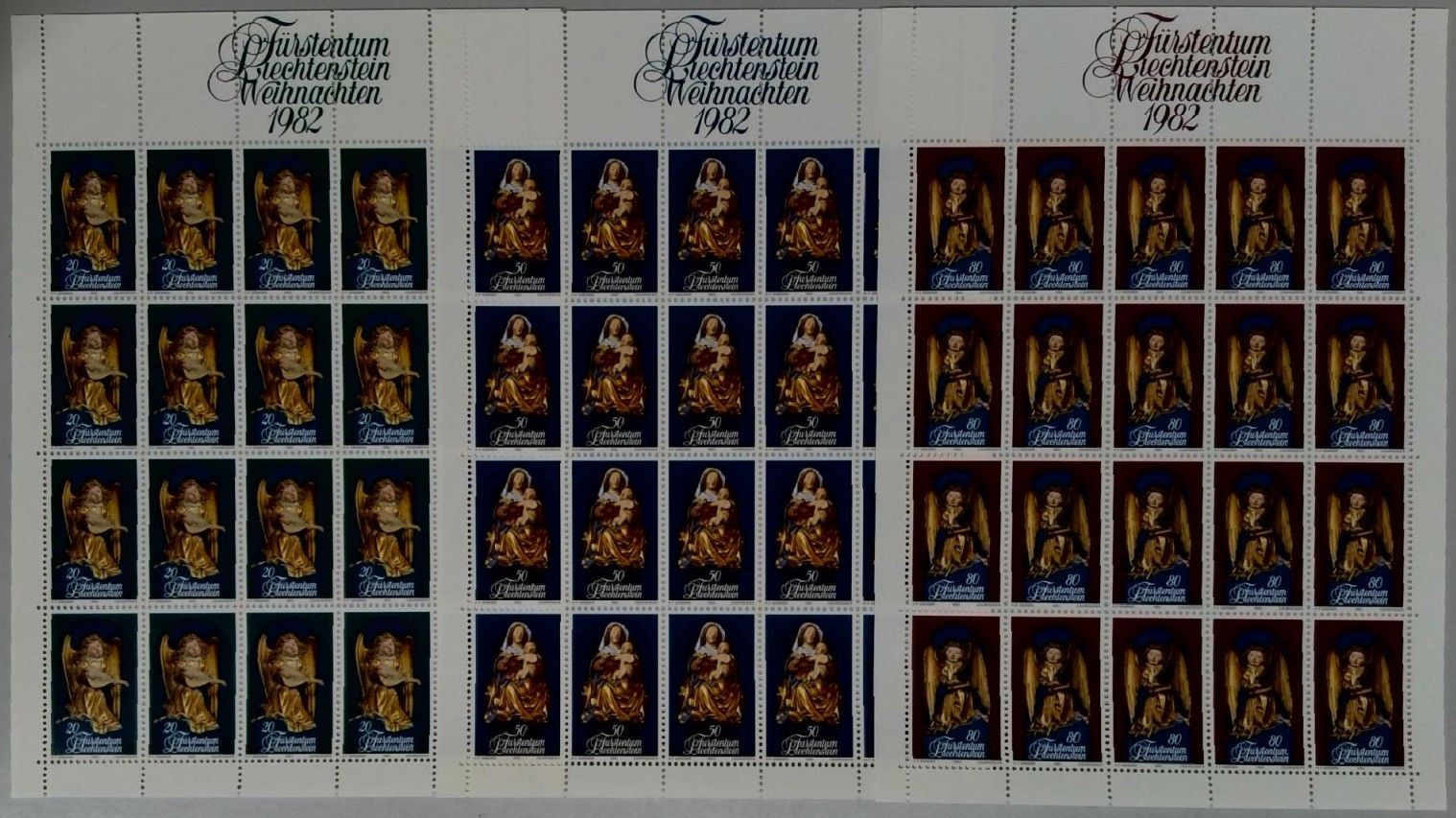 Znaczek Liechtenstein 1982 Mi ark 813-815 Czyste **