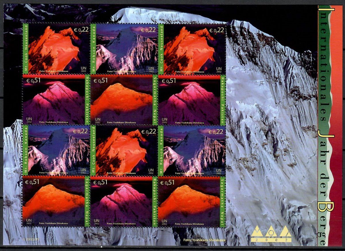 Znaczek Narody Zjednoczone Wiedeń 2002 Mi ark 363-366 Czyste **