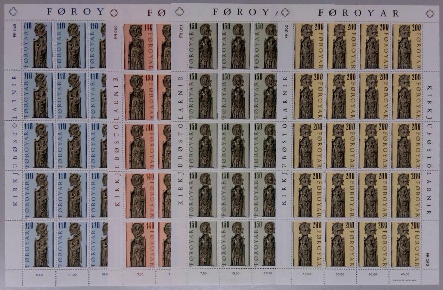 Znaczek Wyspy Owcze 1980 Mi ark 55-58 Czyste **