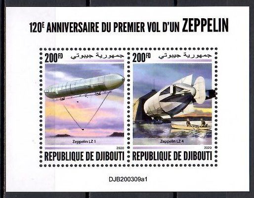 Znaczek Dżibuti 2020 Mi ark 3609-3610 Czyste **