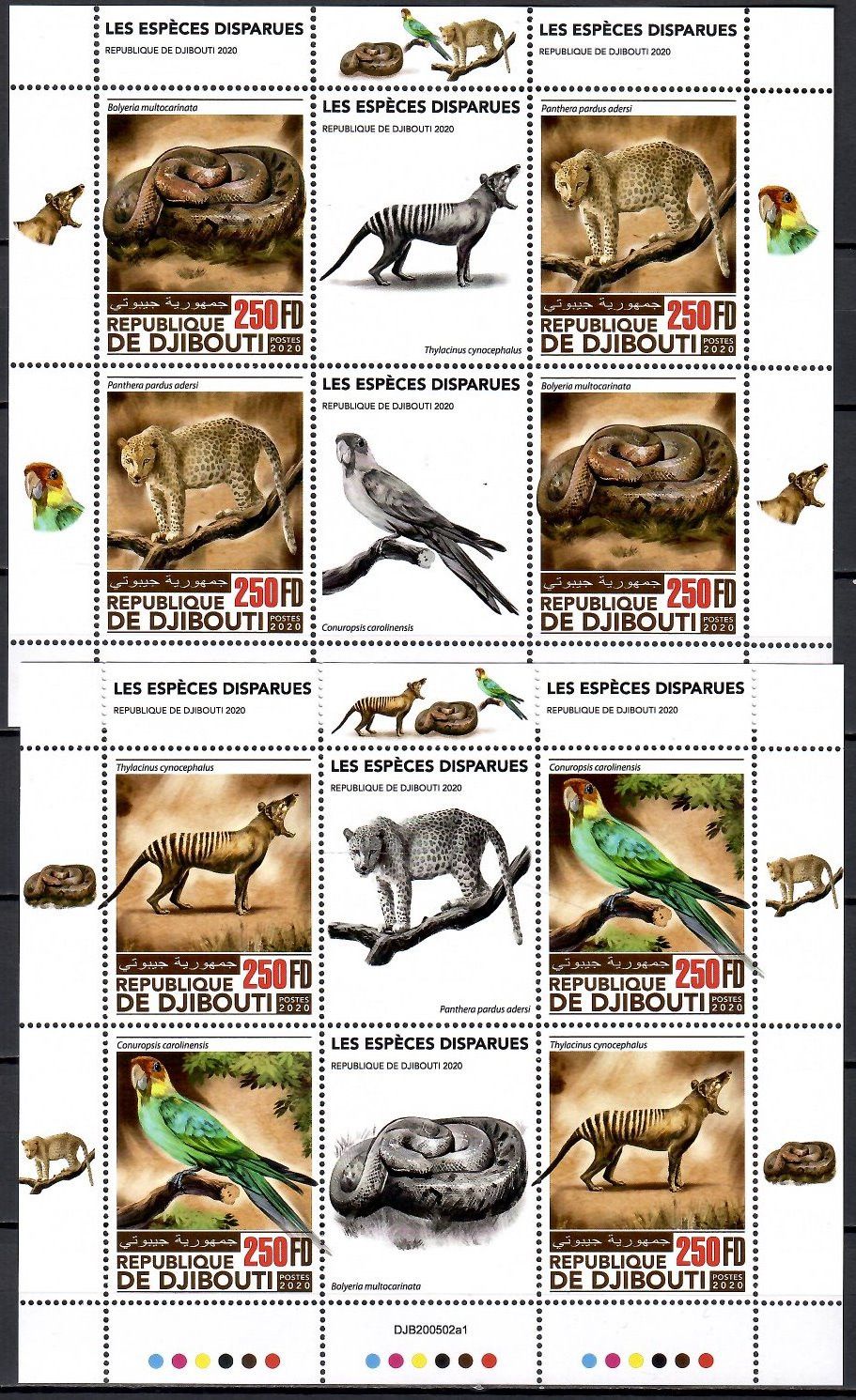 Znaczek Dżibuti 2020 Mi ark 3835-3838 Czyste **