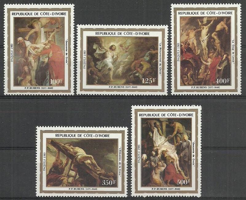 Znaczek Wybrzeże Kości Słoniowej 1983 Mi 777-781 Czyste **