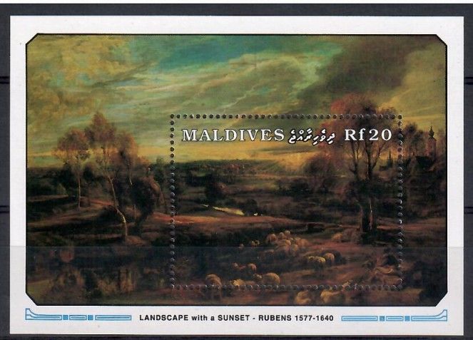 Znaczek Malediwy 1991 Mi bl 189 Czyste **