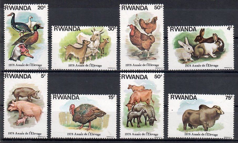 Znaczek Rwanda 1978 Mi 966-973 Czyste **