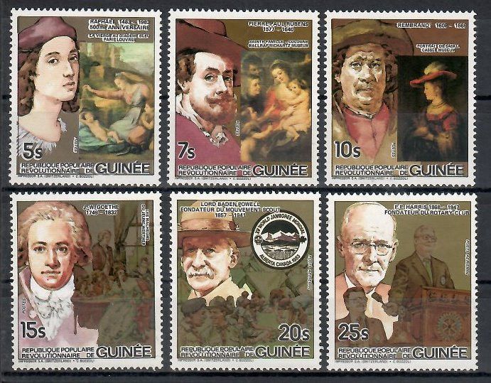 Znaczek Gwinea 1984 Mi 973-978 Czyste **