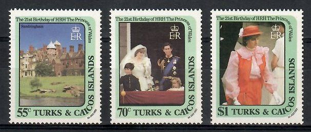 Znaczek Turks i Caicos 1982 Mi 600-602 Czyste **