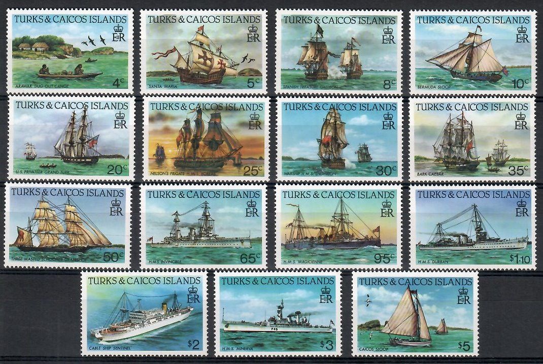 Znaczek Turks i Caicos 1983 Mi 658-672A Czyste **