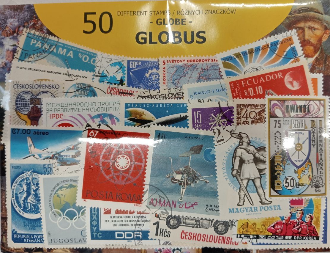 Znaczek 50 - GLOBUS 50 znaczków znaczków