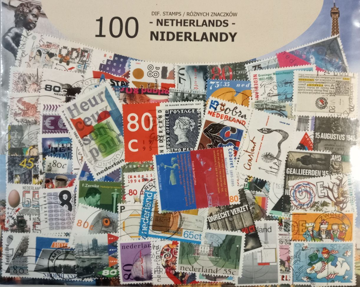 Znaczek 100 - NIDERLANDY 50 znaczków znaczków