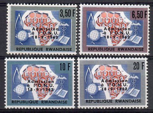 Znaczek Rwanda 1963 Mi 9-12 Czyste **