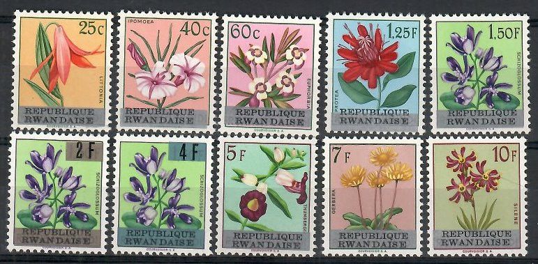 Znaczek Rwanda 1963 Mi 13-22 Czyste **