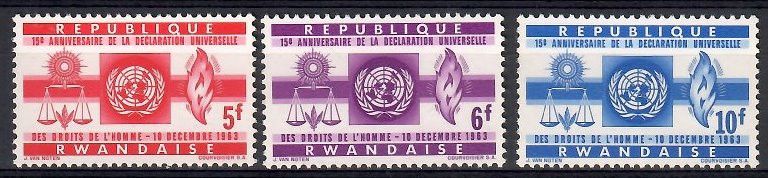 Znaczek Rwanda 1963 Mi 41-43 Czyste **