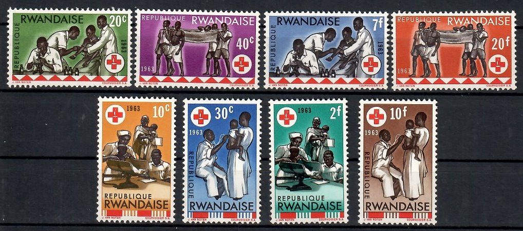 Znaczek Rwanda 1963 Mi 44-51 Czyste **