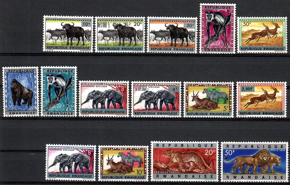 Znaczek Rwanda 1964 Mi 55-69 Czyste **