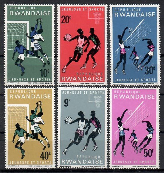 Znaczek Rwanda 1966 Mi 171-176 Czyste **