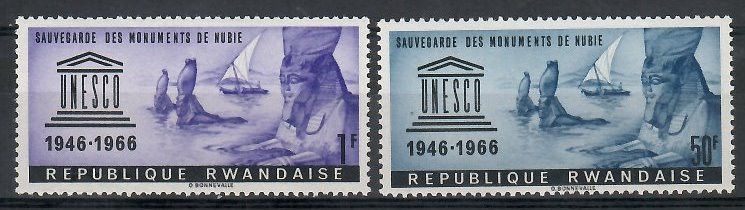 Znaczek Rwanda 1966 Mi 196+200 Czyste **