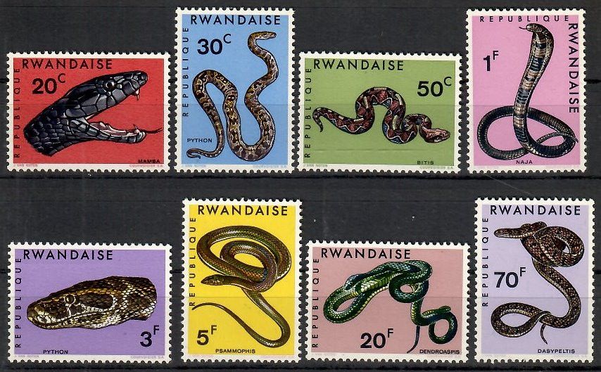 Znaczek Rwanda 1967 Mi 201-208 Czyste **