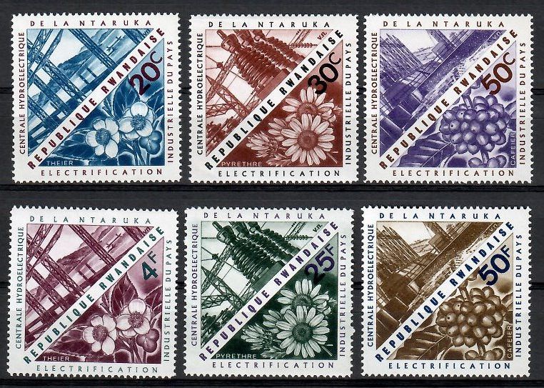 Znaczek Rwanda 1967 Mi 209-214 Czyste **