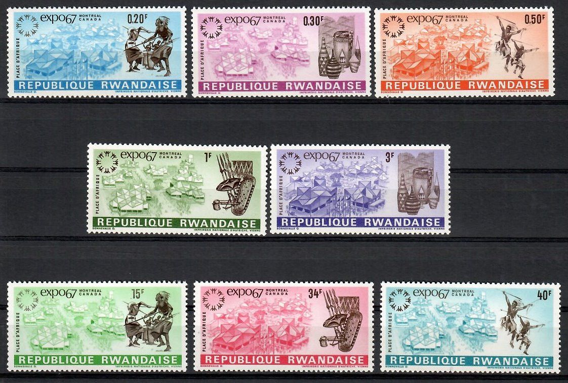 Znaczek Rwanda 1967 Mi 232-239 Czyste **