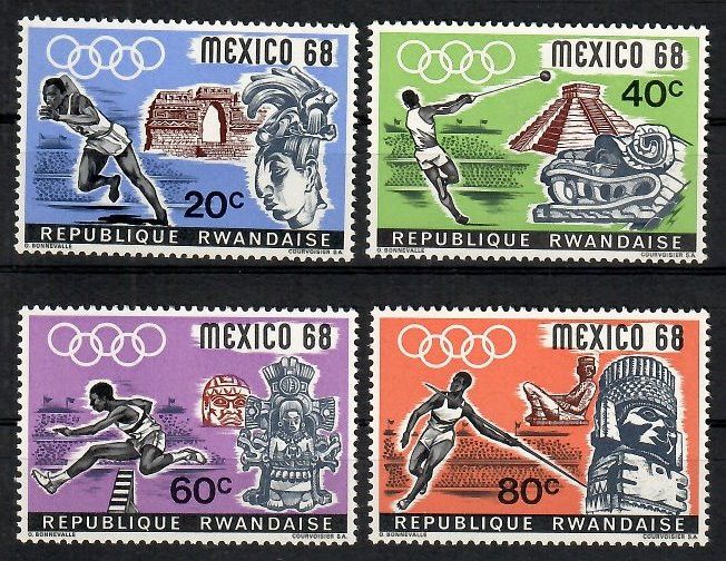 Znaczek Rwanda 1968 Mi 261-264 Czyste **