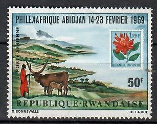 Znaczek Rwanda 1969 Mi 316 Czyste **