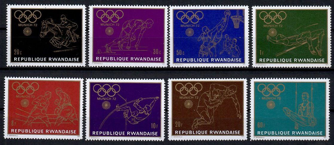 Znaczek Rwanda 1971 Mi 455-462 Czyste **