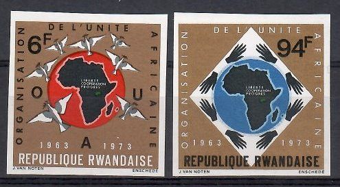 Znaczek Rwanda 1973 Mi 575-576B Czyste **