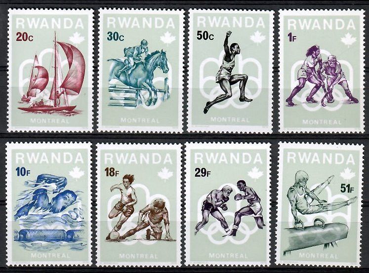 Znaczek Rwanda 1976 Mi 799-806 Czyste **